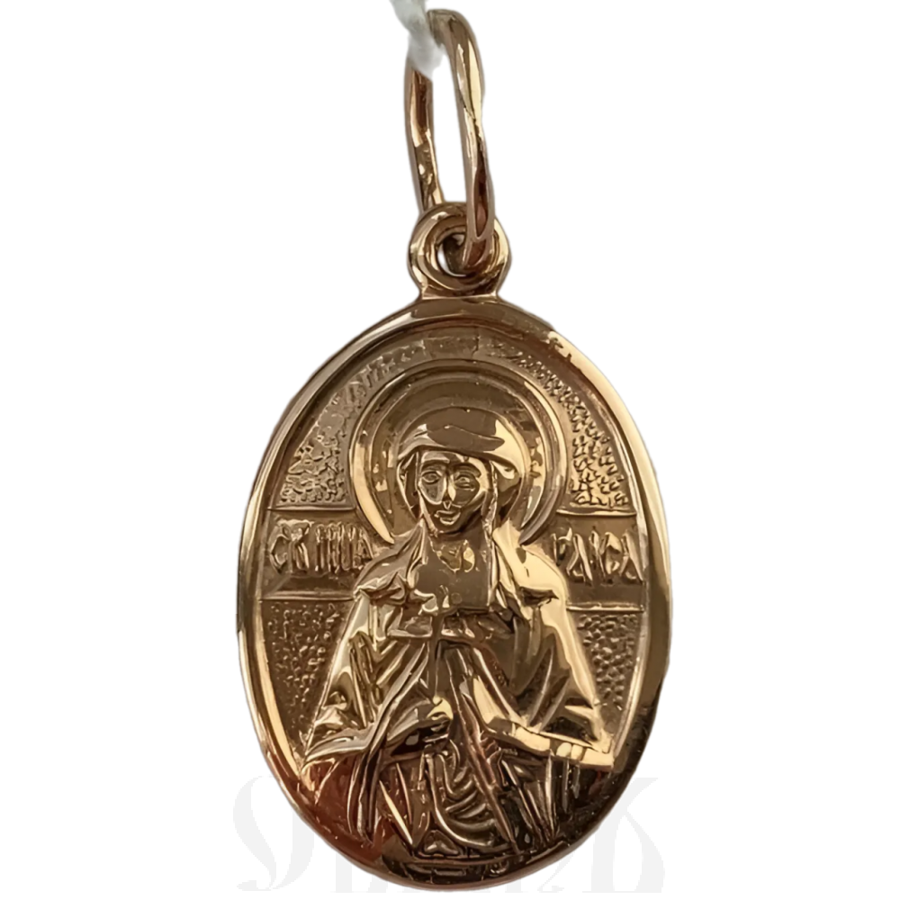 нательная икона святая мученица ираида (раиса) александрийская золото 585 пробы красное (артикул 25-161)