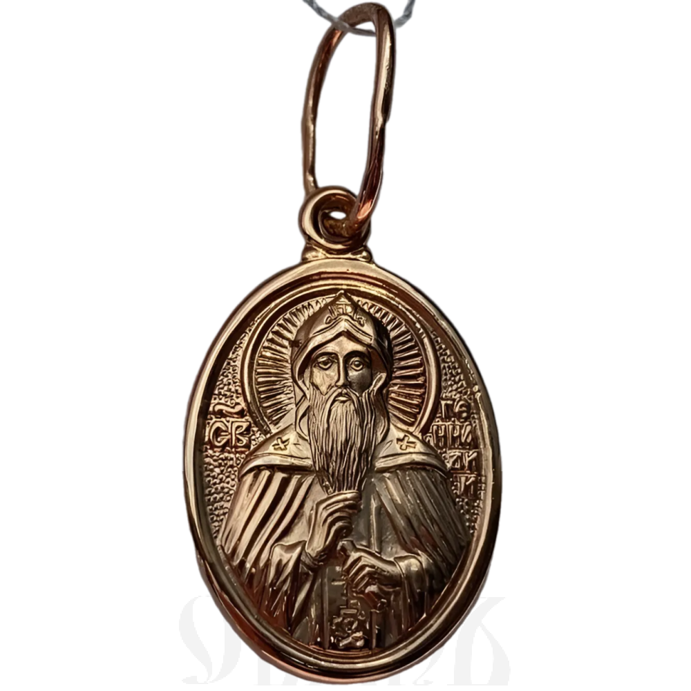 нательная икона святитель геннадий, архиепископ новгородский золото 585 пробы красное (артикул 25-129)
