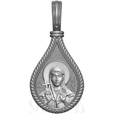 нательная икона св. мученица лариса гофтская, серебро 925 проба с платинированием (арт. 06.023р)