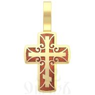 крест с молитвой «спаси господи», серебро 925 проба с золочением и эмалью (арт. 19.017)