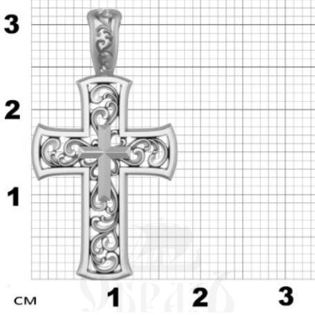 крест "спаси и сохрани", серебро 925 проба с родированием (арт. 17.017р)