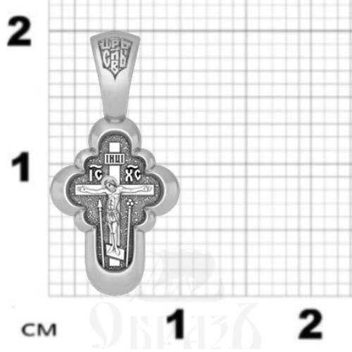 крест с образом божией матери владимирская, серебро 925 проба с родированием (арт. 17.020р)